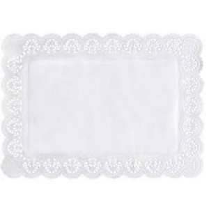 Placemats, paper, cut, white color 40 x 30 cm, 100 pcs.
